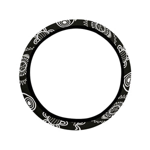 Black Paisley Flower Steering Wheel Cover, Car Accessories, Car decoration,