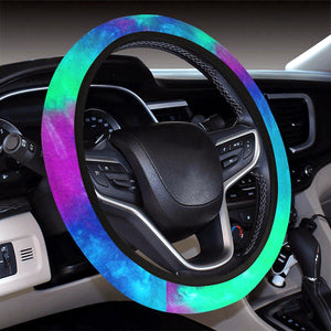 Purple Green Tie Dye Abstract Art Steering Wheel Cover, Car Accessories, Car
