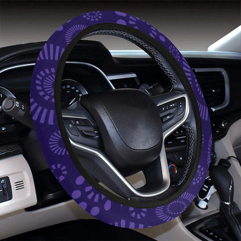 Image of Abstract Purple Ethnic Aztec Boho Chic Bohemian Pattern Steering Wheel Cover,