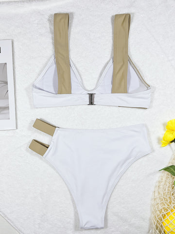 Image of Sexy Two Piece Strappy Cut Out Swimsuit Bikini Beach Set