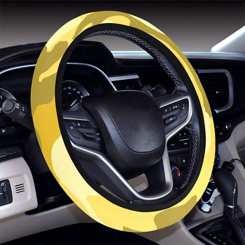 Image of Yellow Camouflage Steering Wheel Cover, Car Accessories, Car decoration,