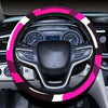 Black Pink Zig Zag Pattern Steering Wheel Cover, Car Accessories, Car