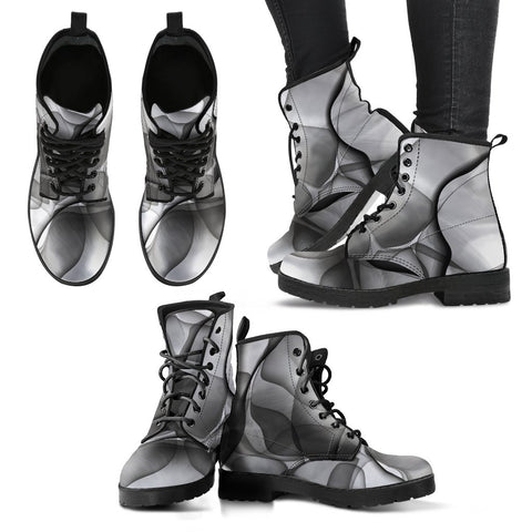 Image of Abstract Background: Women's Vegan Leather Boots, Ankle Lace,up Boots,