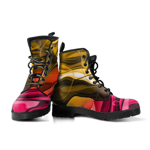 Image of Abstract Background: Women's Multicolor Vegan Leather Boots, Ankle