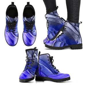 Abstract Background Women's Boots: Vegan Leather, Ankle Lace,up Boots,