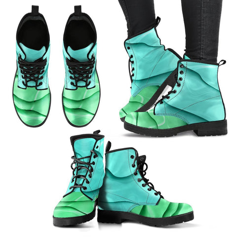 Image of Abstract Background Women's Boots: Vegan Leather, Handcrafted Ankle Lace,up