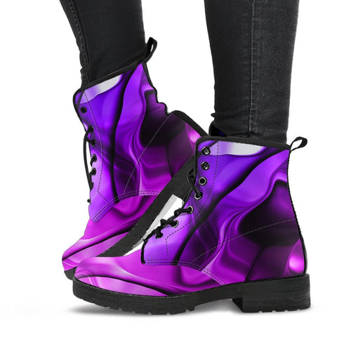 Image of Abstract Background: Women's Vegan Leather Boots, Artisan Crafted Ankle Boots,