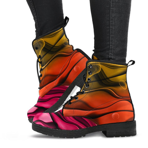 Image of Abstract Background: Women's Multicolor Vegan Leather Boots, Ankle