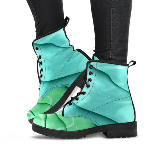 Image of Abstract Background Women's Boots: Vegan Leather, Handcrafted Ankle Lace,up