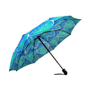 Abstract Blue Circle Unisex Umbrella, Foldable Umbrella, Custom Rain Umbrella,Rain Gear Weather