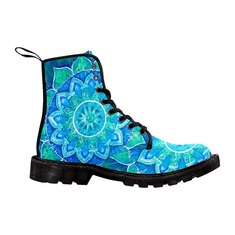 Image of Abstract Blue Circle Womens Boots,Comfortable Boots,Decor Womens Boots,Combat Boots Rain Boots