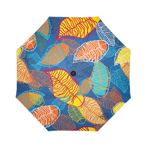 Abstract Bright Leaves Auto-Foldable Umbrella (Model U04)