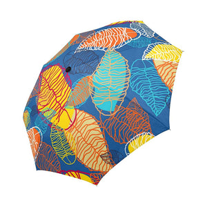 Abstract Bright Leaves Auto-Foldable Umbrella (Model U04)