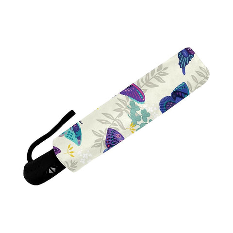 Image of Abstract Butterfly Seamless Vintage Flower Pattern Auto-Foldable Umbrella (Model U04)