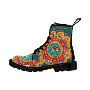 Abstract Circle Pattern , Custom Boots,Boho Chic Boots,Spiritual ,Comfortable Boots