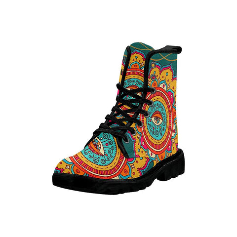 Image of Abstract Circle Pattern , Custom Boots,Boho Chic Boots,Spiritual ,Comfortable Boots
