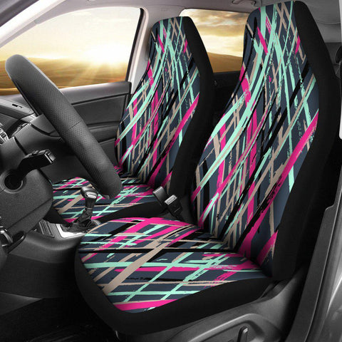 Image of Abstract Colorful Brush Strokes 2 Front Car Seat Covers Car Seat Covers,Car Seat Covers Pair,Car Seat Protector,Car Accessory,Front Seat