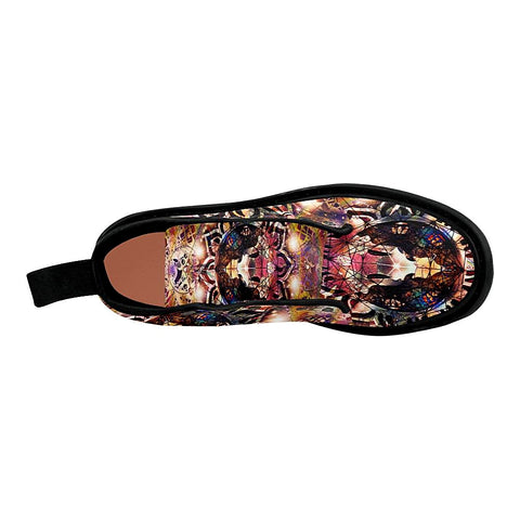 Image of Abstract Colorful Mandala With Yoga Figure Custom Boots,Boho Chic Boots,Spiritual ,Comfortable Boots