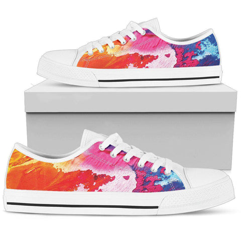 Image of Abstract Colorful Multi Colored, Streetwear, High Quality,Handmade Crafted,Spiritual, Boho,All Star,Custom Shoes,Women's Low Top