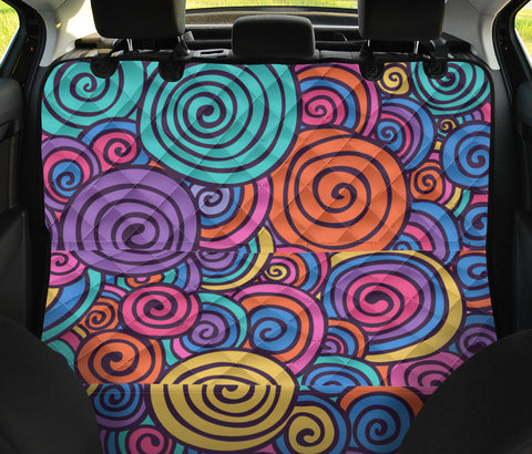 Image of Abstract Colorful Swirl Pattern Car Seat Covers , Backseat Pet Protector,