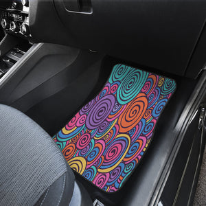Abstract Colorful Swirls Pattern Car Mats Back/Front, Floor Mats Set, Car