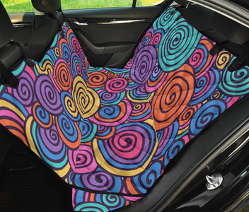 Abstract Colorful Swirl Pattern Car Seat Covers , Backseat Pet Protector,