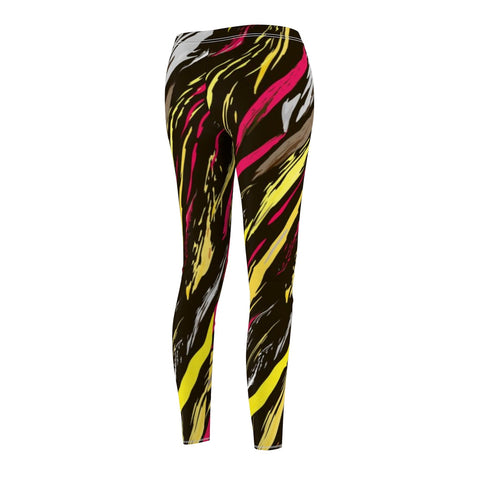 Image of Abstract Colorful Yellow Pink Multicolored Animal Stripe Women's Cut & Sew