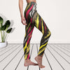 Abstract Colorful Yellow Pink Multicolored Animal Stripe Women's Cut & Sew