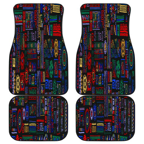 Image of Abstract Ethnic Pattern Car Mats Back/Front, Floor Mats Set, Car Accessories