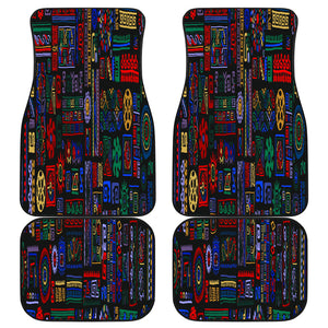 Abstract Ethnic Pattern Car Mats Back/Front, Floor Mats Set, Car Accessories