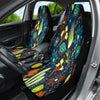 Abstract Floral Pattern Front Car Seat Covers, Botanical Art Car Seat Protector,