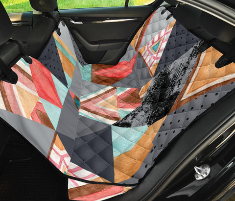 Image of Abstract Geometric Shapes Triangle Car Seat Pet Covers, Backseat Protector,