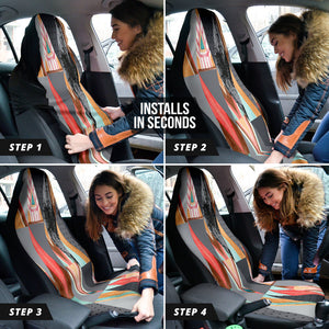Geometric Triangle Shapes Abstract Front Car Seat Covers, Artistic Car Seat