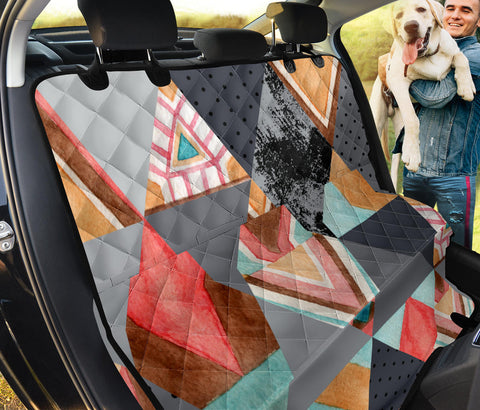 Image of Abstract Geometric Shapes Triangle Car Seat Pet Covers, Backseat Protector,