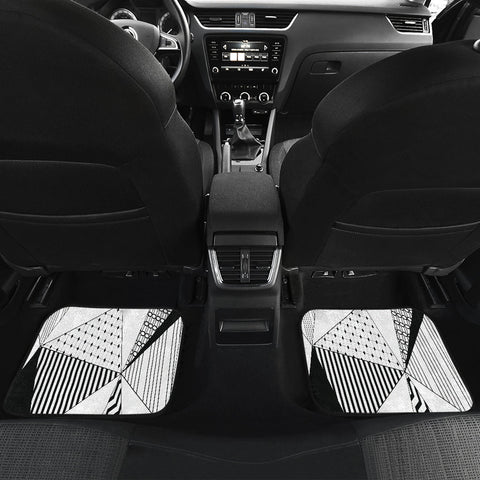 Image of Abstract Geometric Triangle Shapes Car Mats Back/Front, Floor Mats Set, Car