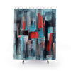 Abstract Multicolored Paint Brush Stroke Shower Curtains, Water Proof Bath Decor