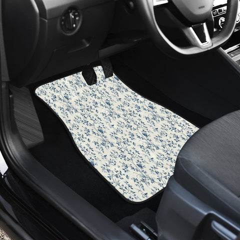 Image of Abstract Pattern Floral flowers Car Mats Back/Front, Floor Mats Set, Car