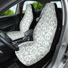 Floral Abstract Pattern Front Car Seat Covers, Botanical Art Car Seat Protector,