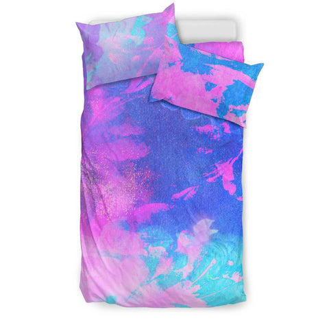 Image of Abstract Pink And Blue Bed Set,Comforter Cover, Bed Room, Dorm Room College,Twin Duvet Cover,Multi Colored