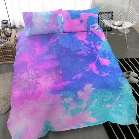 Image of Abstract Pink And Blue Bed Set,Comforter Cover, Bed Room, Dorm Room College,Twin Duvet Cover,Multi Colored