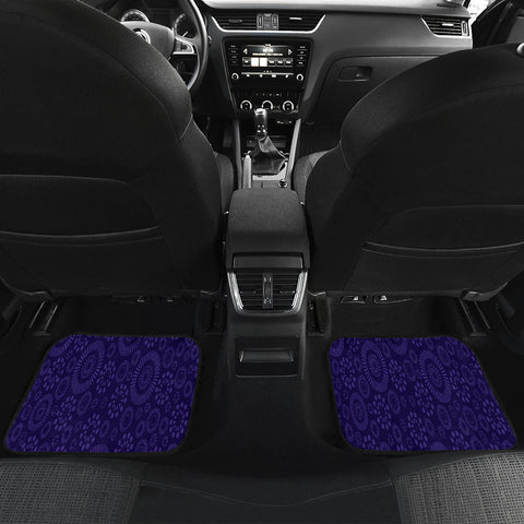 Image of Abstract Purple Ethnic Aztec Boho Chic Bohemian Pattern Car Mats Back/Front, Floor Mats Set, Car Accessories