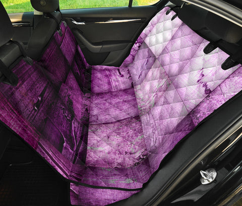 Image of Abstract Square Pattern Car Back Seat Covers , Artistic Pet Protection, Car Seat