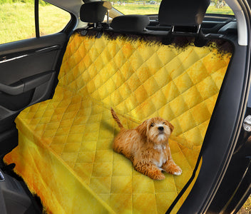 Yellow Wave Grunge Design Car Seat Covers , Abstract Art, Backseat Pet