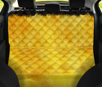 Yellow Wave Grunge Design Car Seat Covers , Abstract Art, Backseat Pet