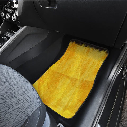 Image of Abstract Yellow waves grunge Car Mats Back/Front, Floor Mats Set, Car