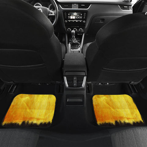 Image of Abstract Yellow waves grunge Car Mats Back/Front, Floor Mats Set, Car