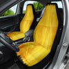 Abstract Yellow Waves Car Seat Covers, Vibrant Front Seat Protectors, Bright Car