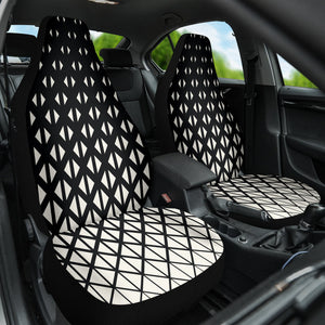 Abstract Black & White Deco Art Print Front Car Seat Covers, Car Seat Protector,