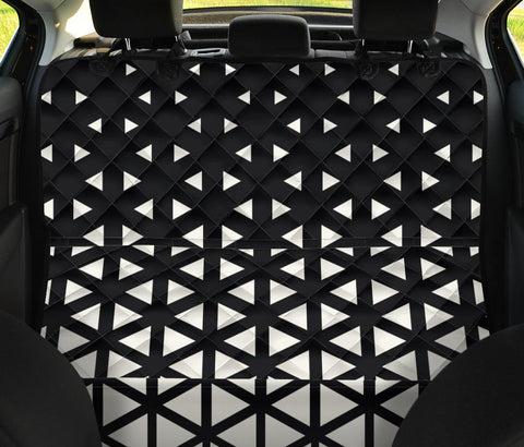 Image of Abstract Black and White Deco Art Print Car Seat Covers - Backseat Pet Protector, Artistic Car Accessories