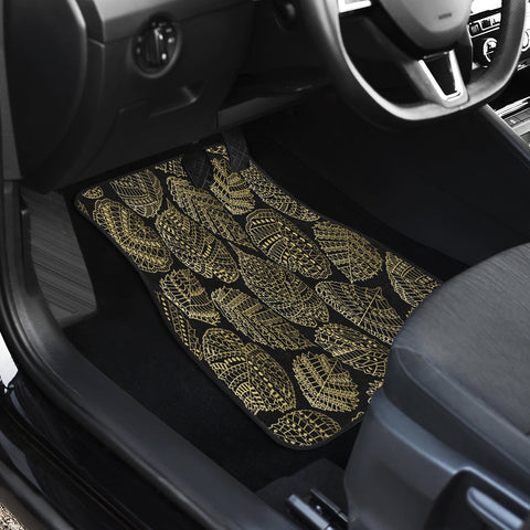 Image of Abstract gold leaves Car Mats Back/Front, Floor Mats Set, Car Accessories